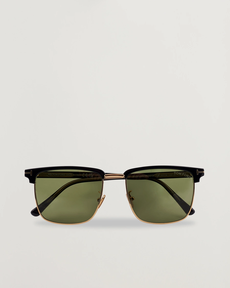 Heren | Zonnebrillen | Tom Ford | Hudson FT0997-H Metal Sunglasses Black/Green