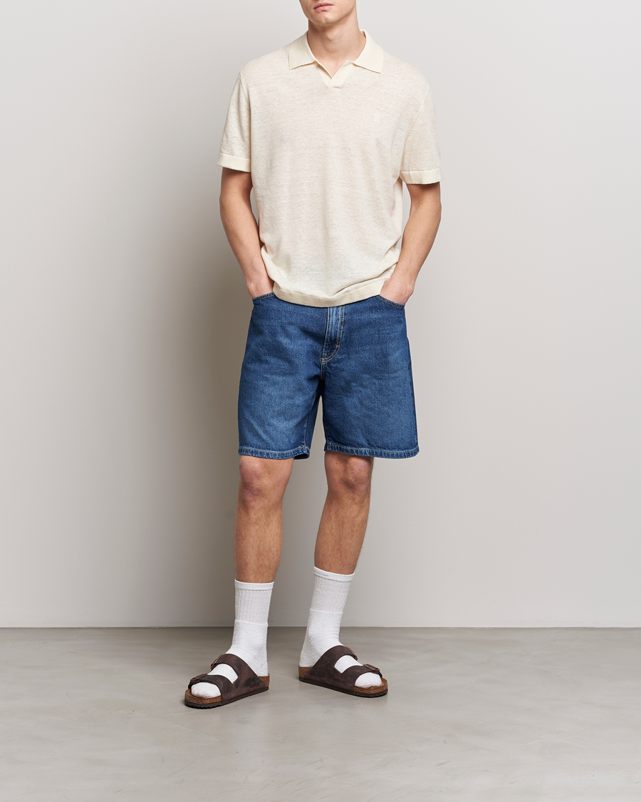 Heren | Polo's | LES DEUX | Emmanuel Linen/Cotton Polo Knit Ivory