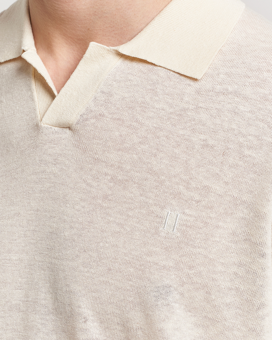 Heren | Polo's | LES DEUX | Emmanuel Linen/Cotton Polo Knit Ivory