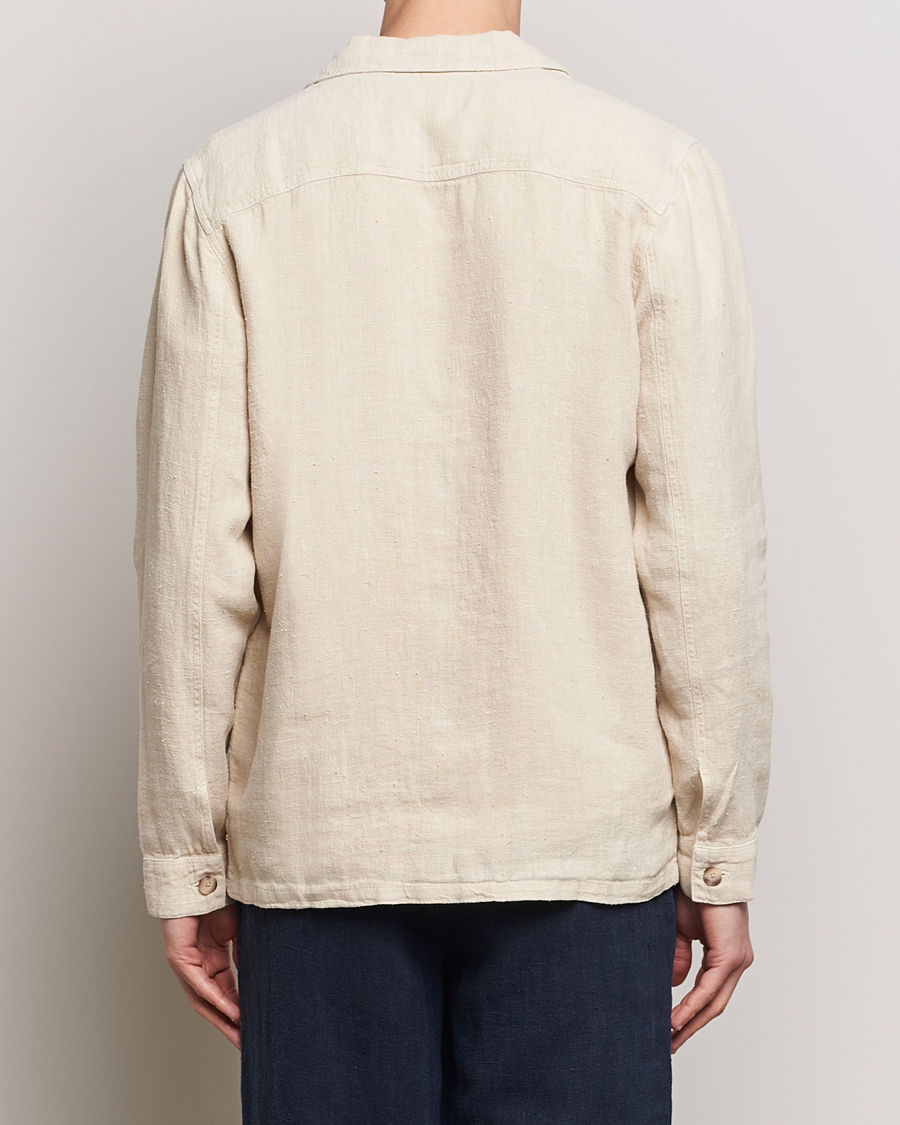 Heren | Jassen | A Day's March | Banagher Linen Overshirt Oyster