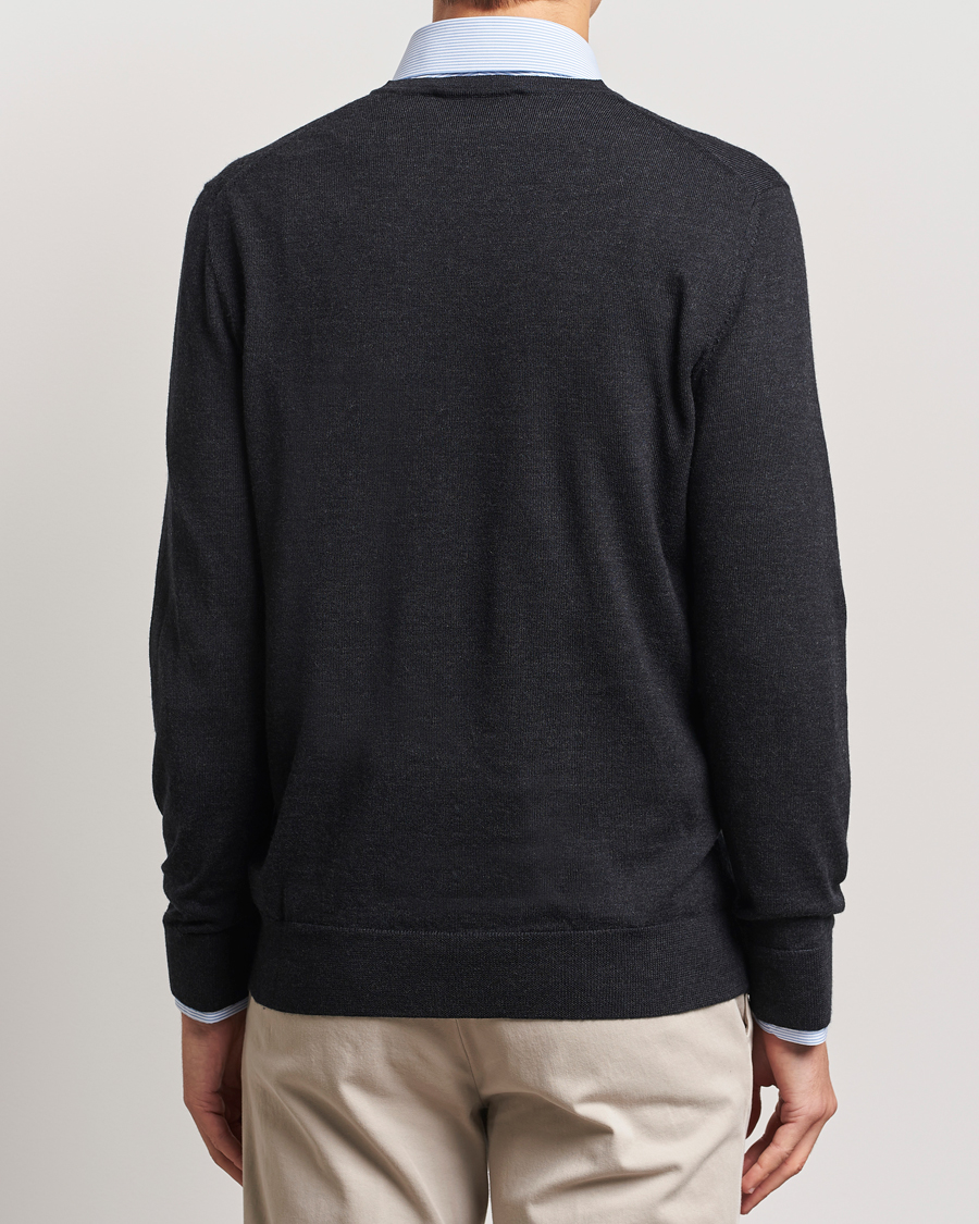 Heren | Truien | Charles Tyrwhitt | Pure Merino V-Neck Jumper Dark Charcoal