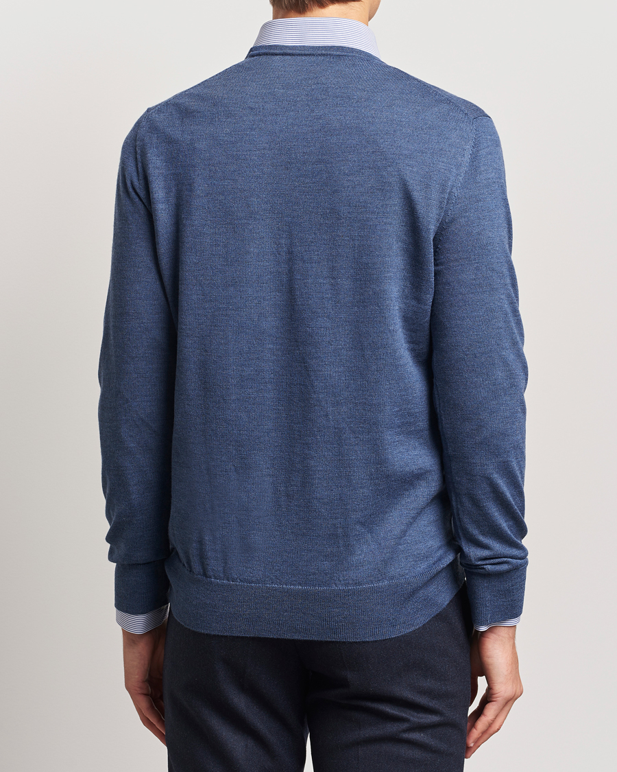Heren | Truien | Charles Tyrwhitt | Pure Merino Crew Neck Jumper Indigo Blue