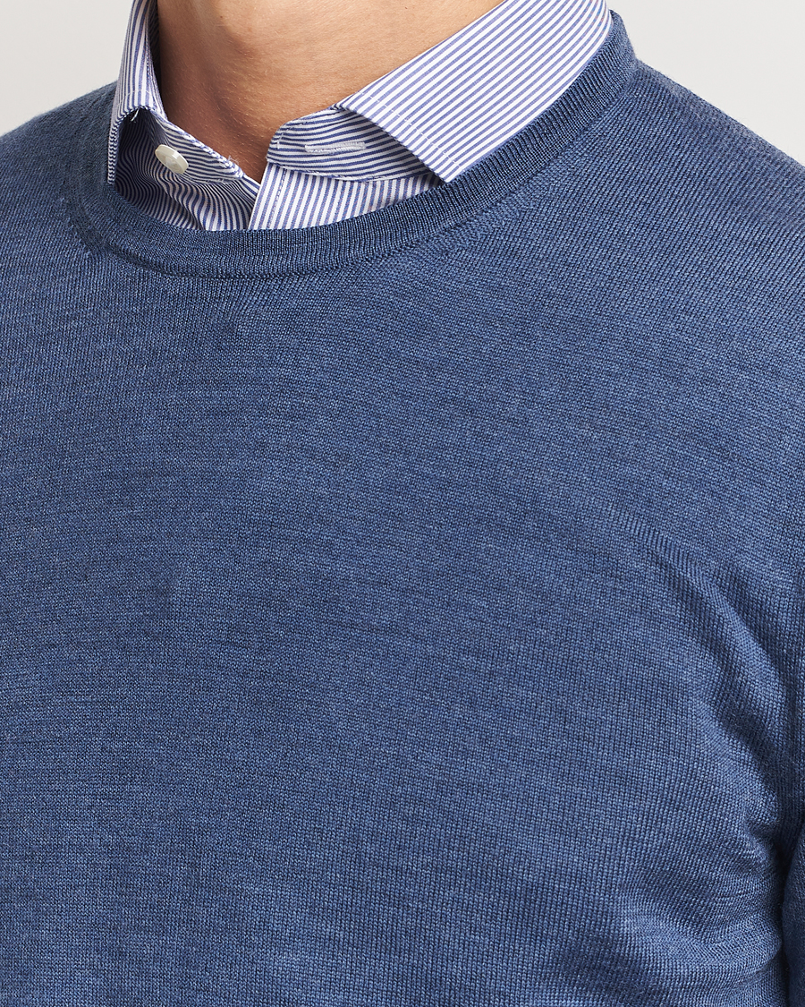 Heren | Truien | Charles Tyrwhitt | Pure Merino Crew Neck Jumper Indigo Blue