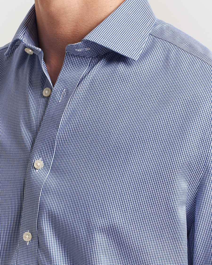 Heren | Overhemden | Charles Tyrwhitt | Slim Fit Non Iron Puppytooth Shirt Royal Blue