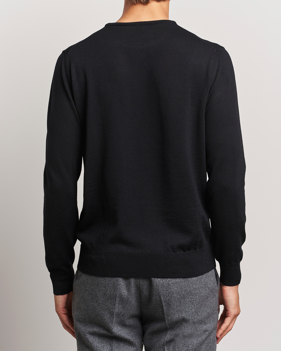 Heren | Truien | Morgano | Extra Fine Merino Wool Crewneck Black