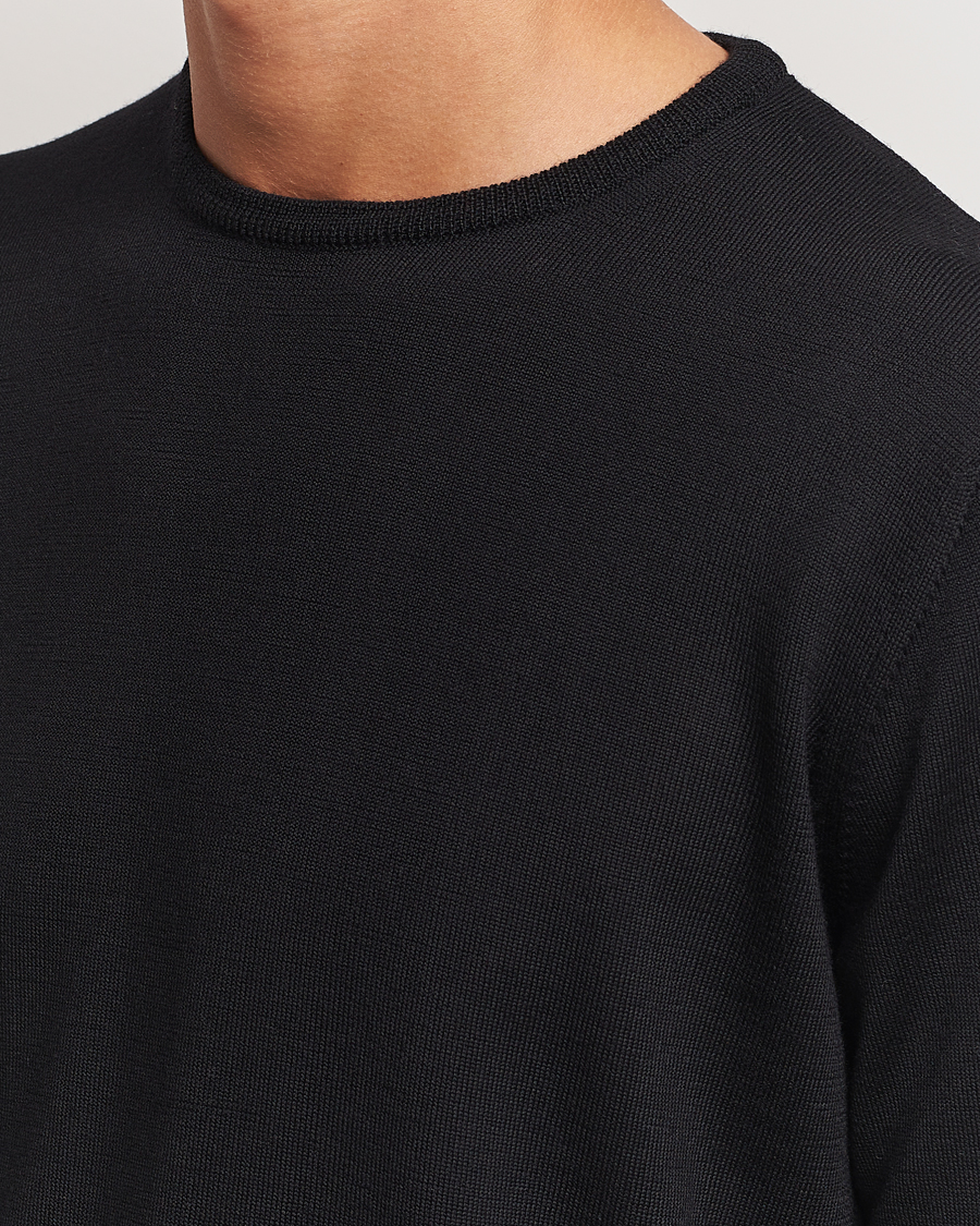 Heren | Truien | Morgano | Extra Fine Merino Wool Crewneck Black