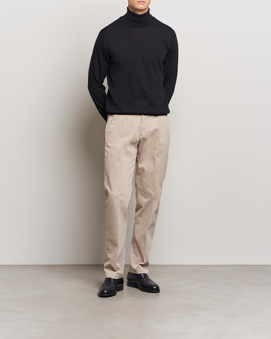 Heren | Truien | Morgano | Extra Fine Merino Wool Rollneck Black