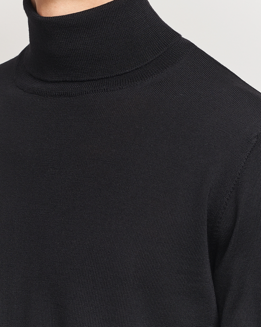 Heren | Truien | Morgano | Extra Fine Merino Wool Rollneck Black