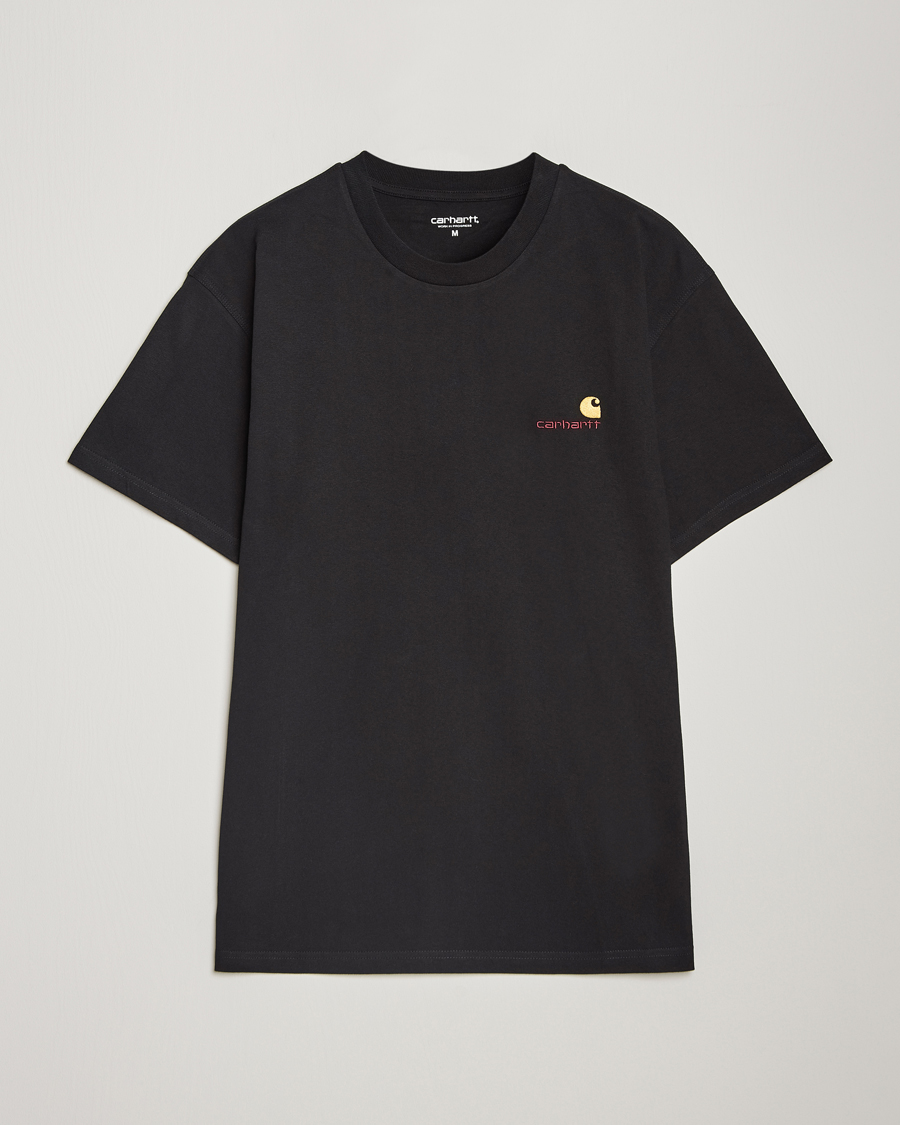 Heren | T-shirts | Carhartt WIP | American Script Short Sleeve T-Shirt Black