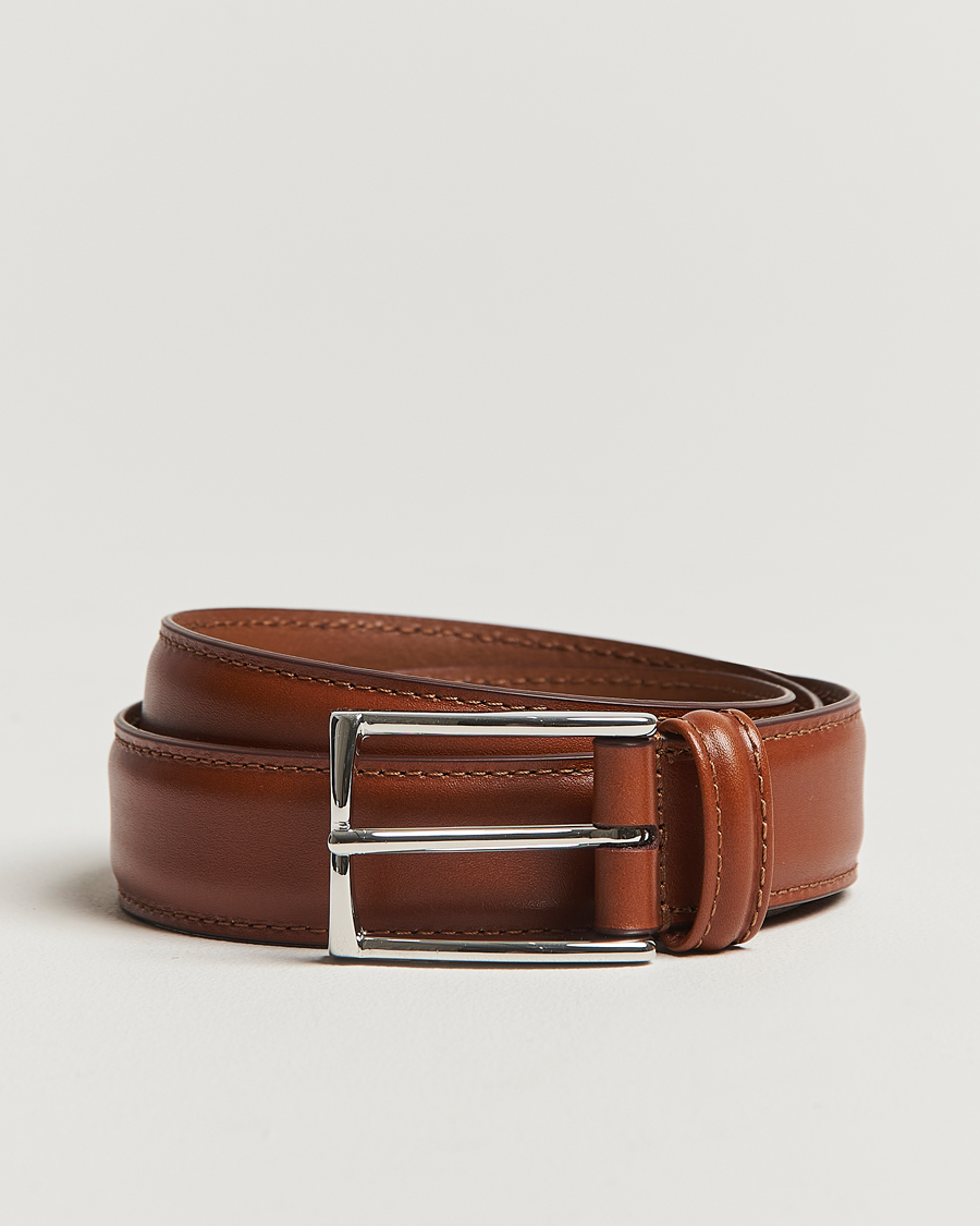 Heren | Riemen | Anderson's | Leather Suit Belt 3 cm Light Brown