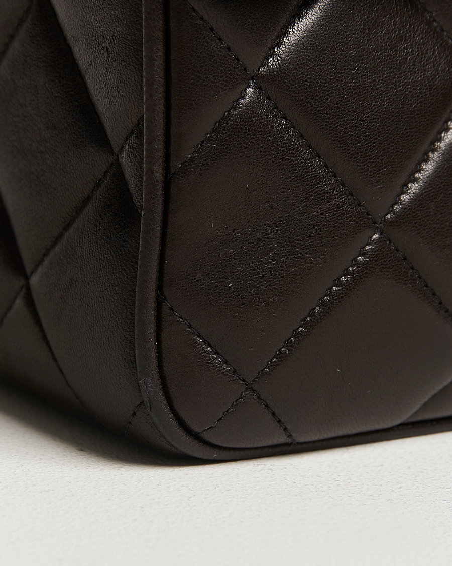 Heren | Chanel Pre-Owned Tassel Flap Shoulder Bag Black Lambskin | Chanel Pre-Owned | Tassel Flap Shoulder Bag Black Lambskin