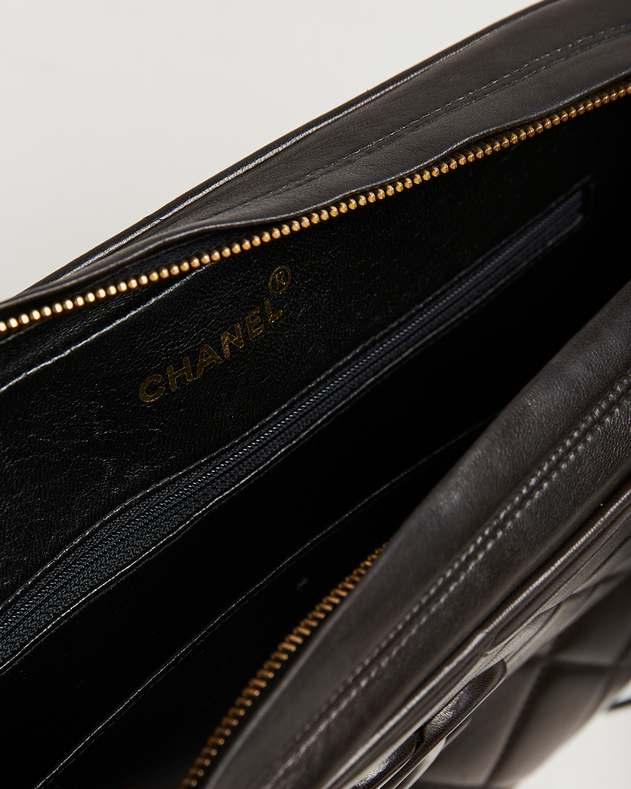 Heren | Chanel Pre-Owned Tassel Flap Shoulder Bag Black Lambskin | Chanel Pre-Owned | Tassel Flap Shoulder Bag Black Lambskin