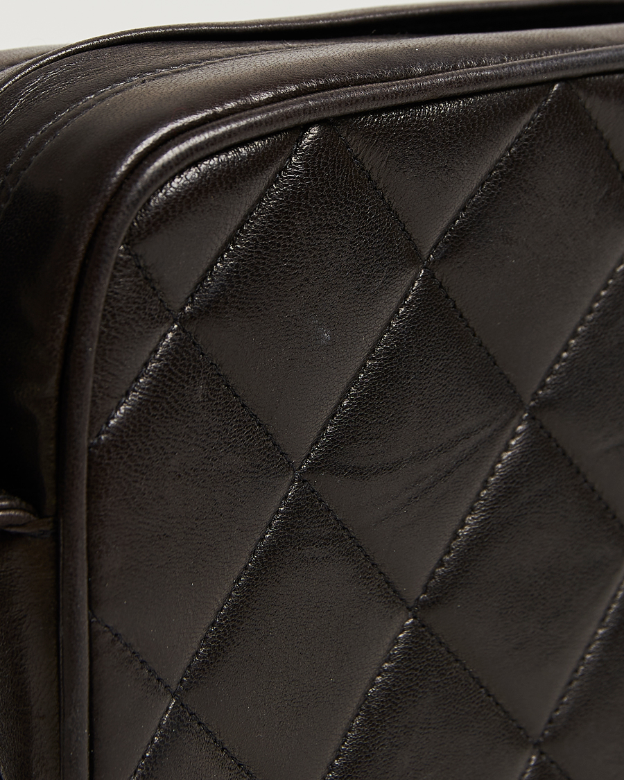 Heren | Chanel Pre-Owned Tassel Flap Shoulder Bag Black Lambskin | Chanel Pre-Owned | Tassel Flap Shoulder Bag Black Lambskin