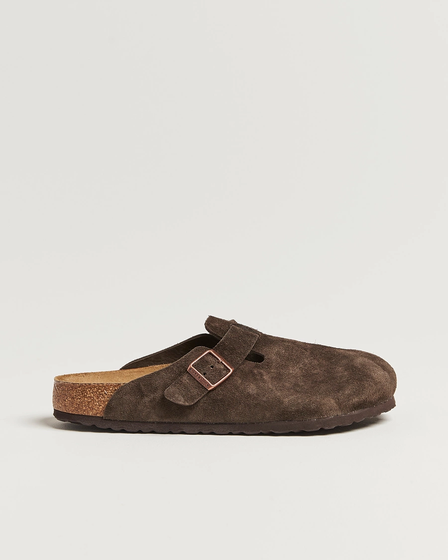 Heren | Sandalen slides | BIRKENSTOCK | Boston Soft Footbed Mocca Suede