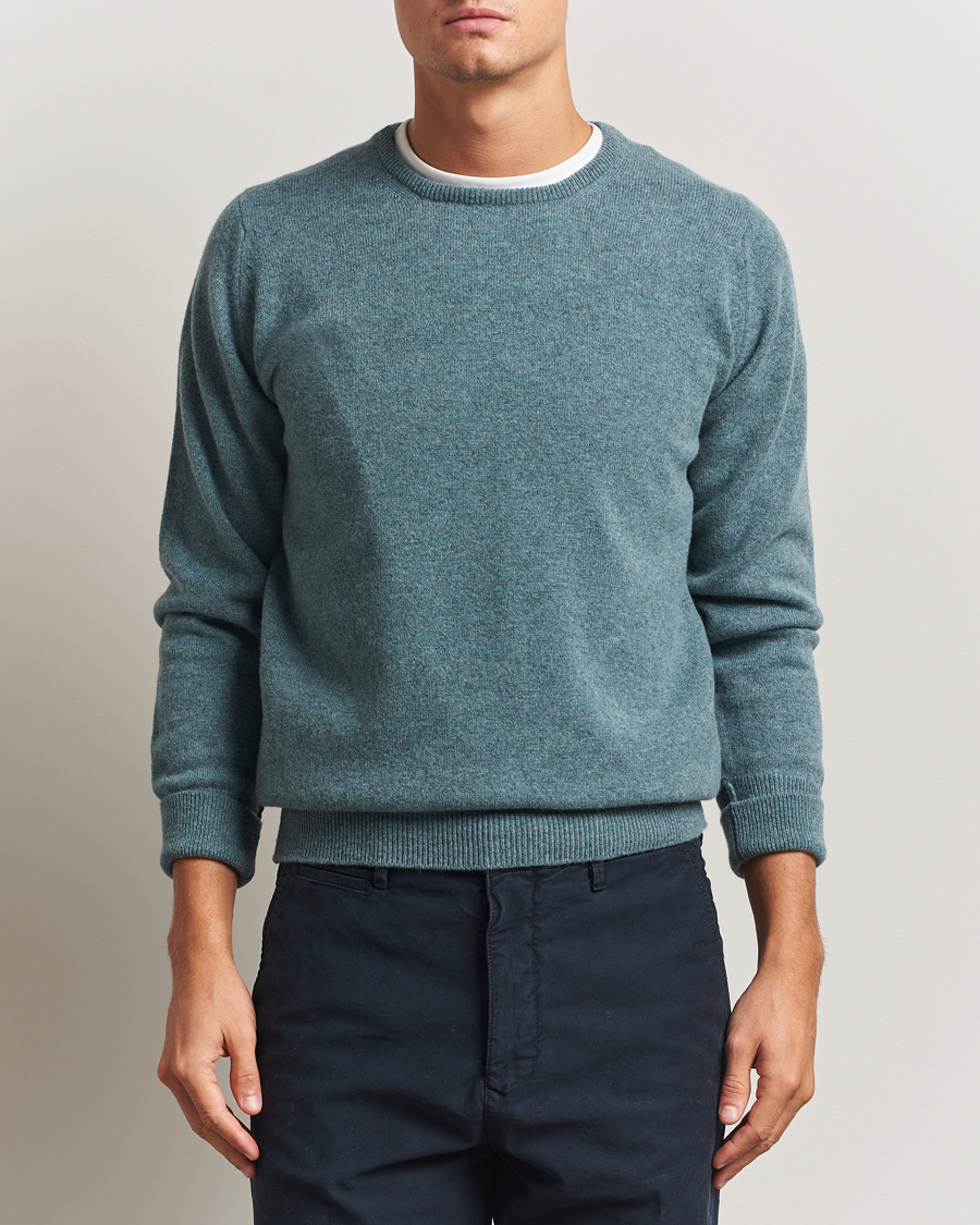 Heren | Truien | William Lockie | Rob Lambswool Crewneck Caspian