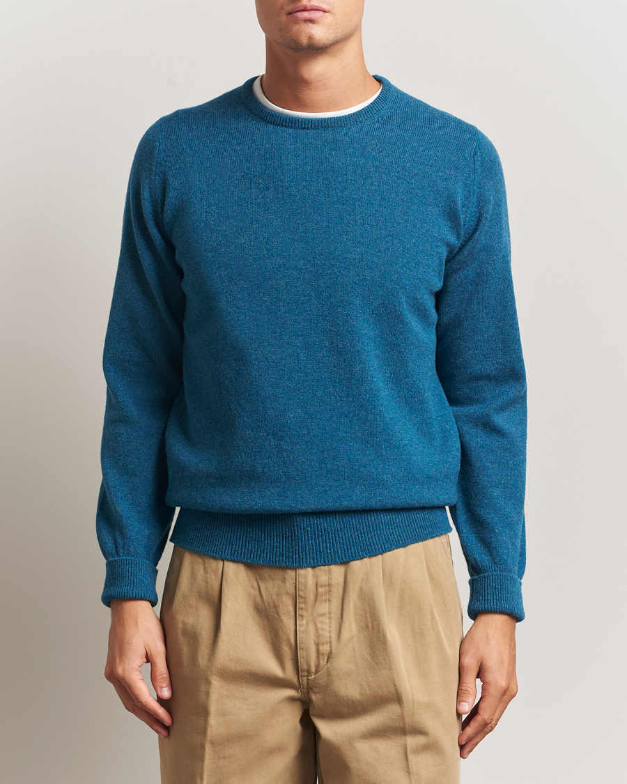 Heren | Truien | William Lockie | Rob Lambswool Crewneck Mallard