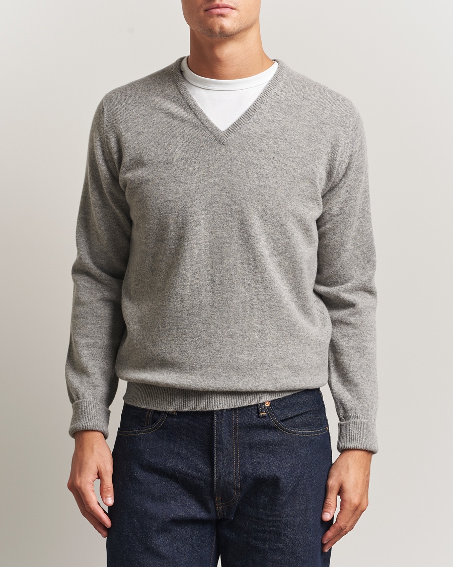 Heren | Truien | William Lockie | Rob Lambswool V-Neck Flannel