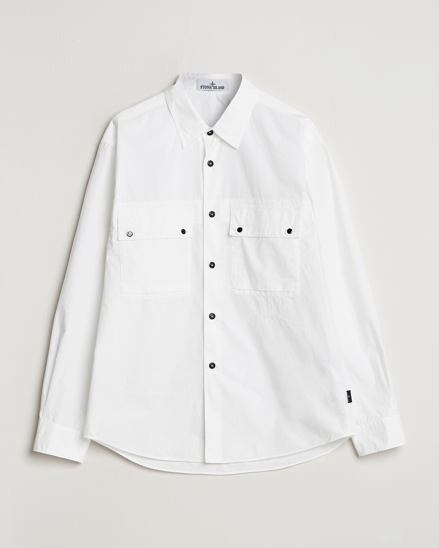 Heren | Overhemden | Stone Island | Garment Dyed Cotton Canvas Overshirt White