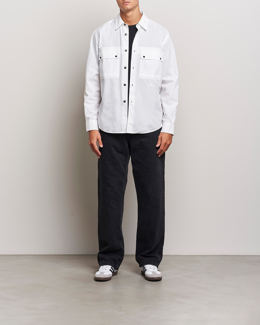Heren | Overhemden | Stone Island | Garment Dyed Cotton Canvas Overshirt White