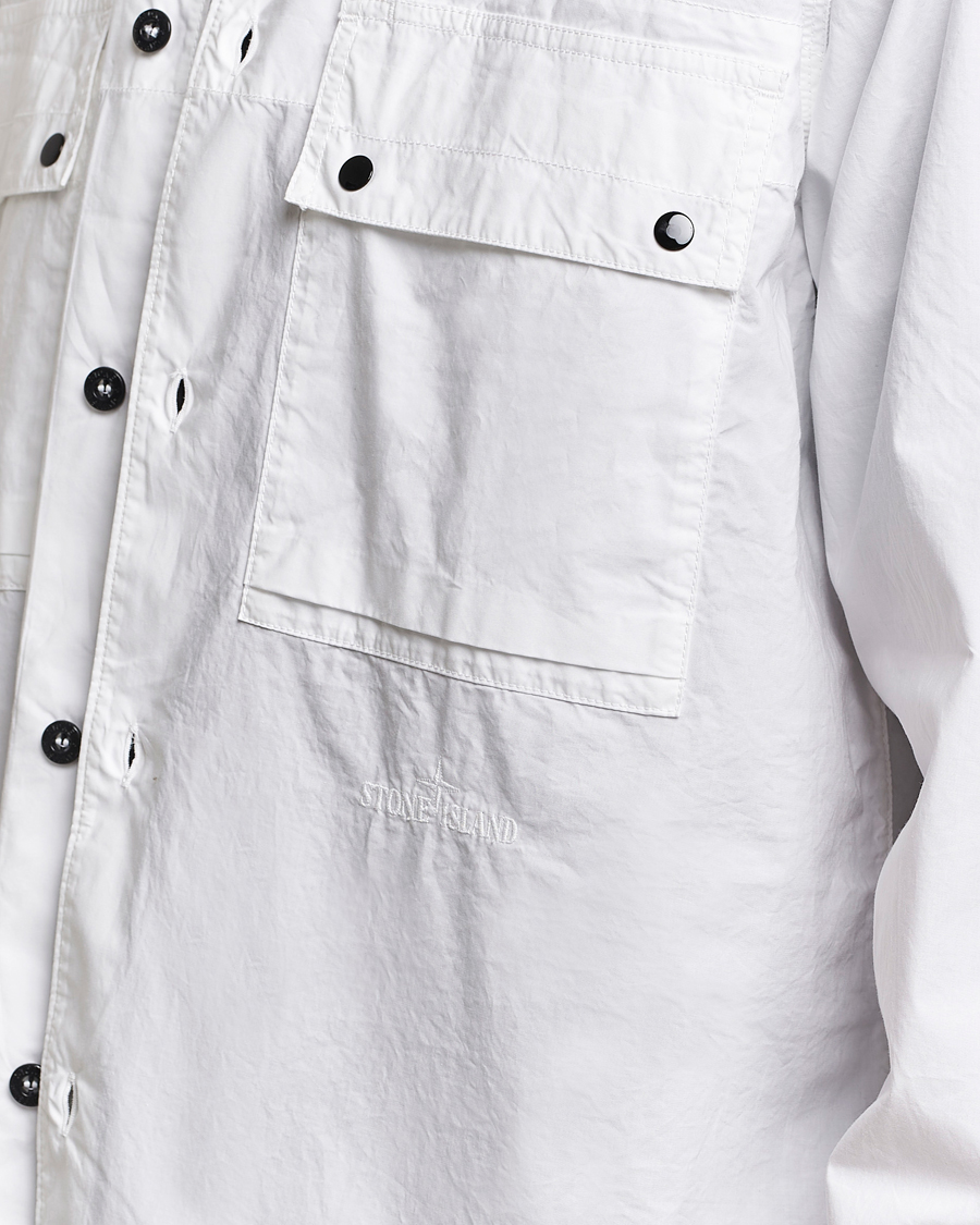 Heren | Overhemden | Stone Island | Garment Dyed Cotton Canvas Overshirt White