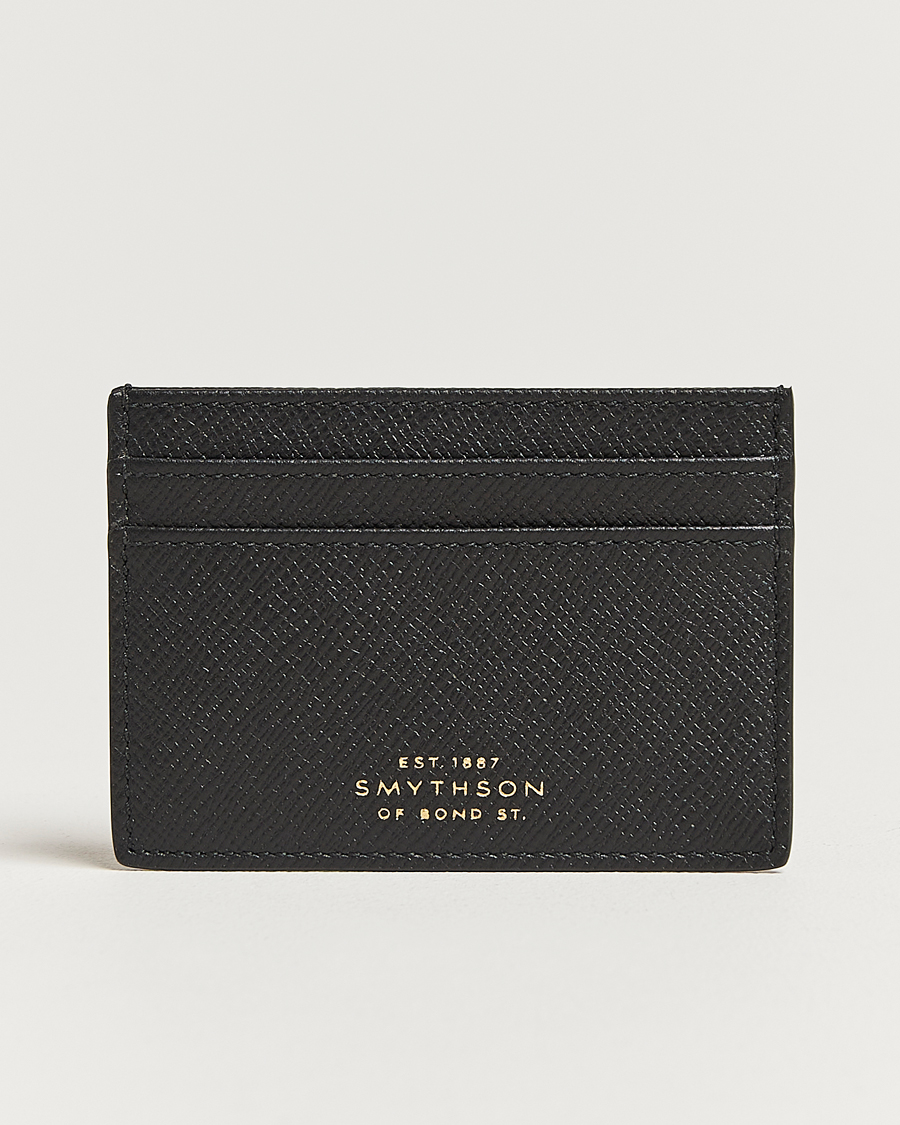 Heren | Smythson Panama Flat Cardholder Black | Smythson | Panama Flat Cardholder Black