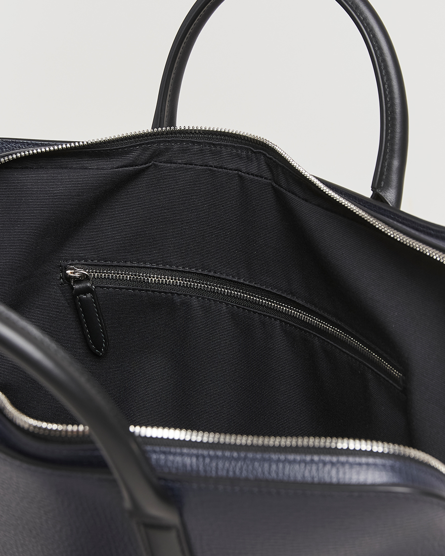 Heren | Tassen | Smythson | Ludlow Ultra Slim Brefcase With Zip Front Navy