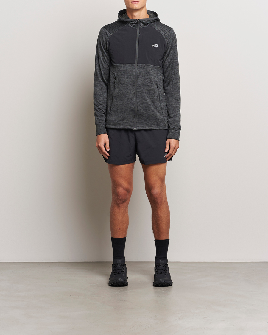 Heren | Truien | New Balance Running | Heat Grid Hooded Full Zip Black