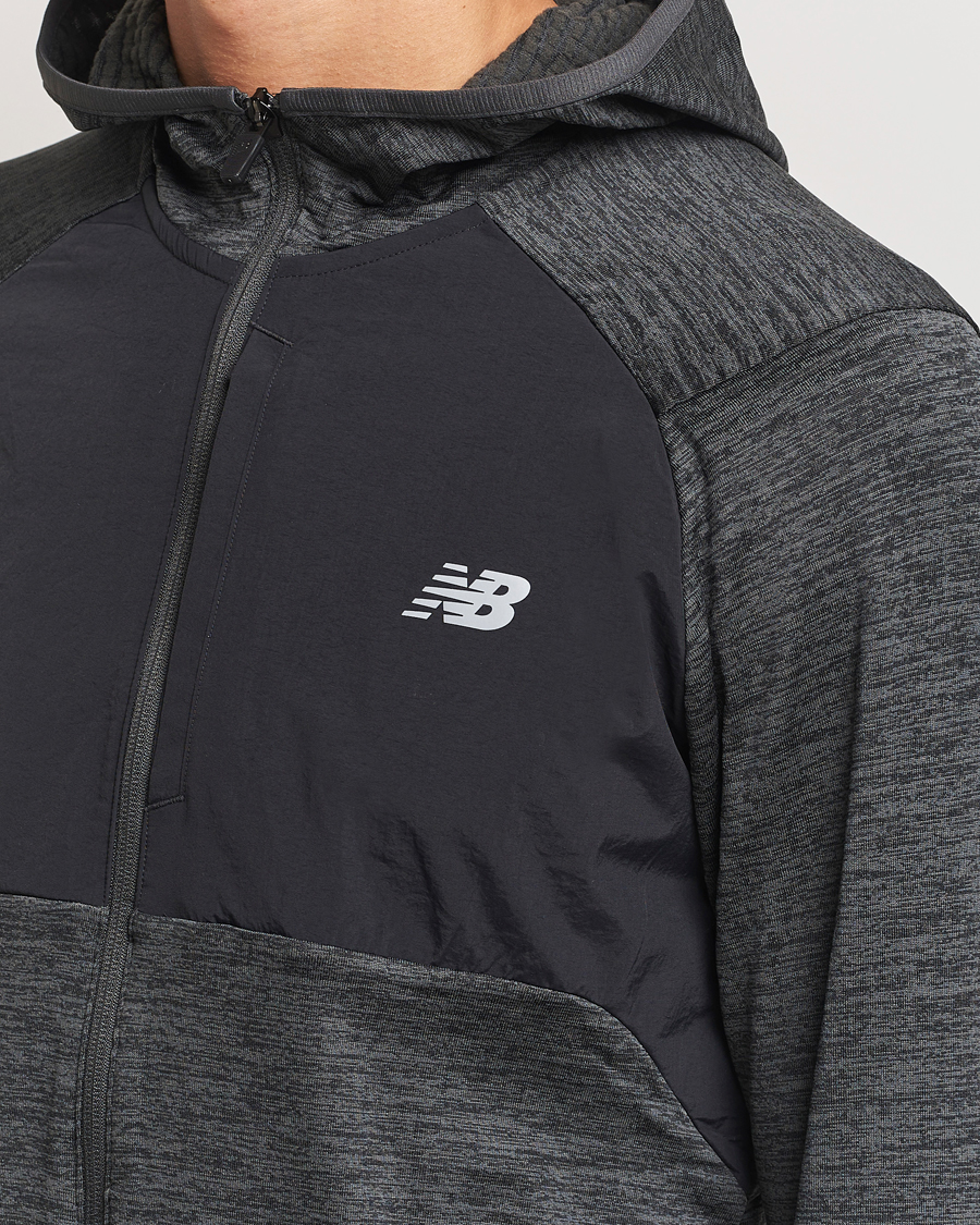 Heren | Truien | New Balance Running | Heat Grid Hooded Full Zip Black