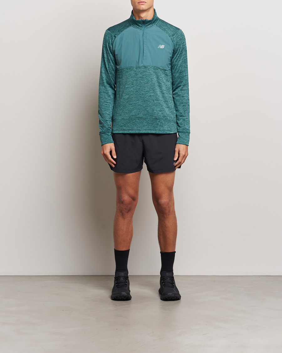 Heren | Truien | New Balance Running | Heat Grid Half Zip New Spruce