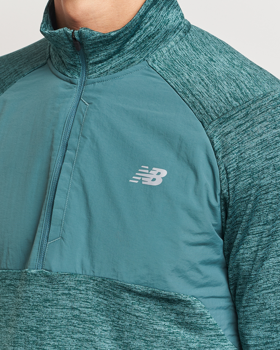Heren | Truien | New Balance Running | Heat Grid Half Zip New Spruce