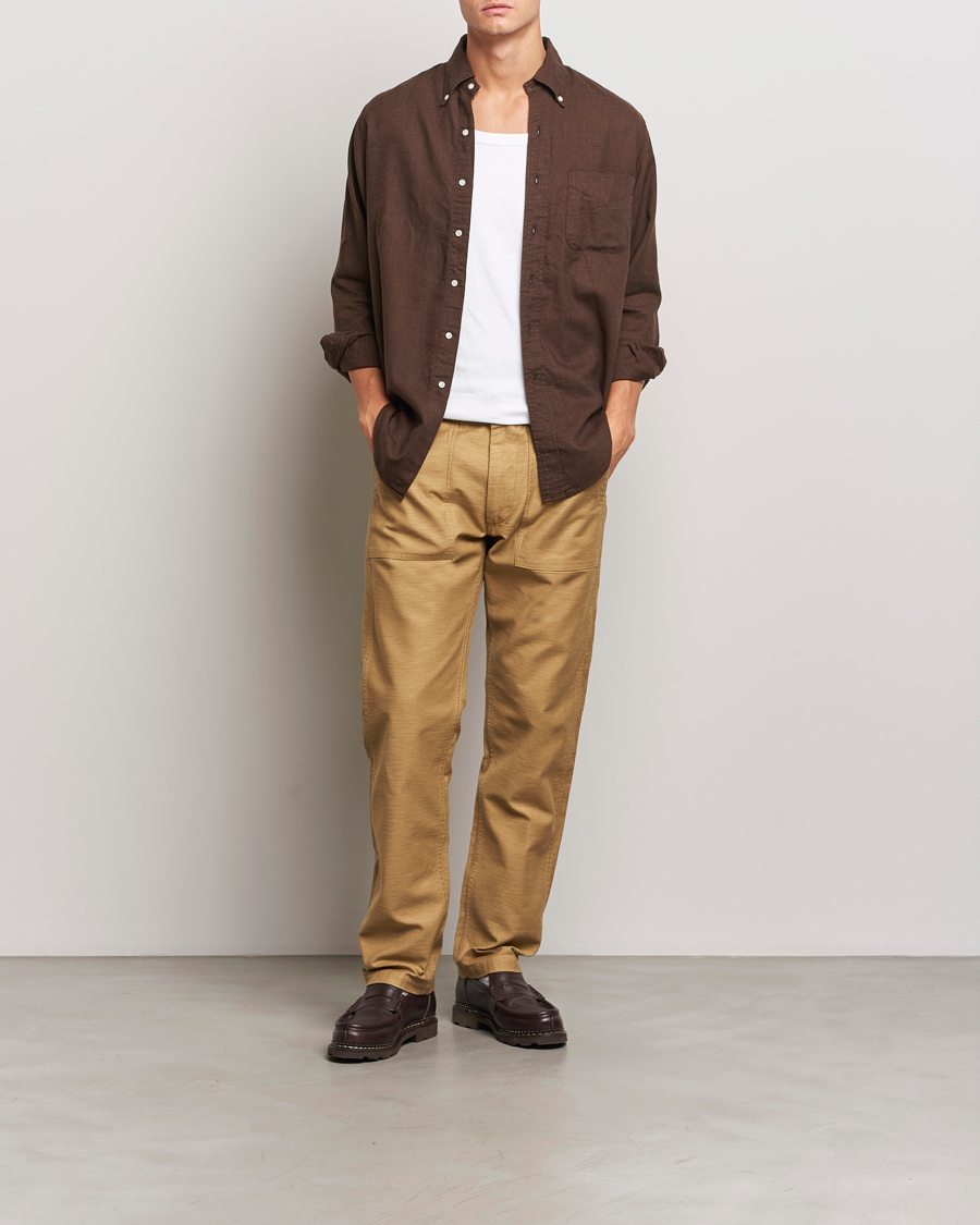 Heren | Broeken | orSlow | Slim Fit Original Sateen Fatigue Pants Khaki