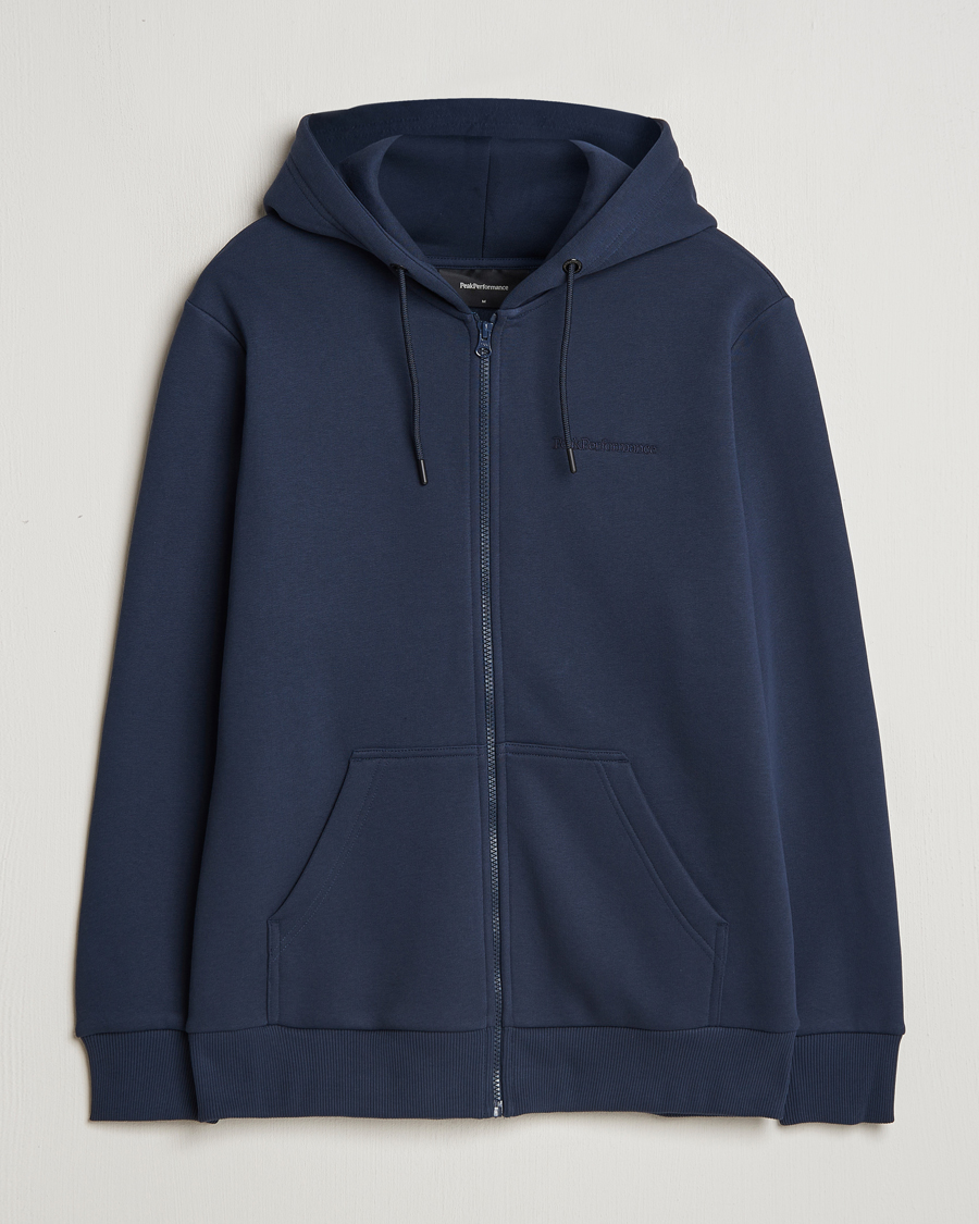 Heren | Truien | Peak Performance | Original Full Zip Hoodie Blue Shadow