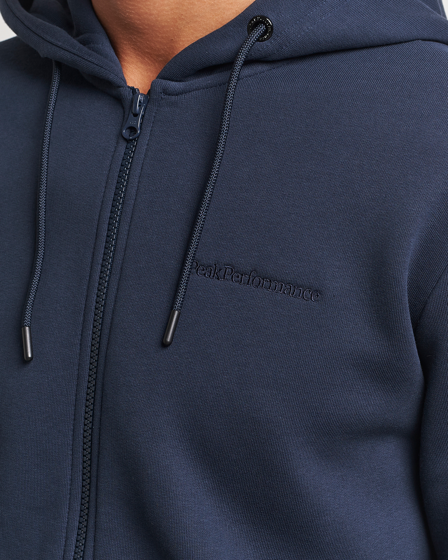 Heren | Truien | Peak Performance | Original Full Zip Hoodie Blue Shadow