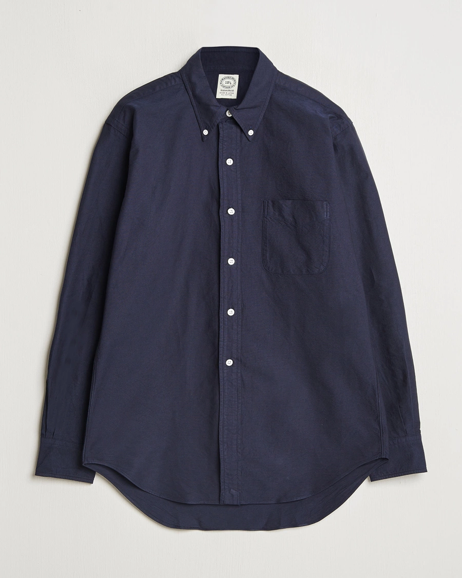 Heren | Overhemden | Kamakura Shirts | Vintage Ivy Oxford Button Down Shirt Navy
