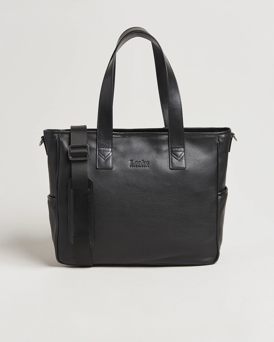 Heren | Loake 1880 Grained Leather Tote Black | Loake 1880 | Grained Leather Tote Black