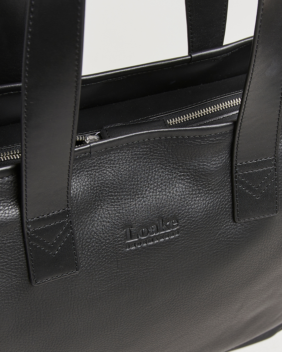Heren | Loake 1880 Grained Leather Tote Black | Loake 1880 | Grained Leather Tote Black