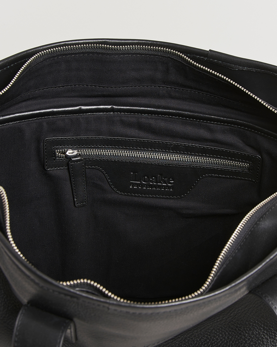 Heren | Loake 1880 Grained Leather Tote Black | Loake 1880 | Grained Leather Tote Black