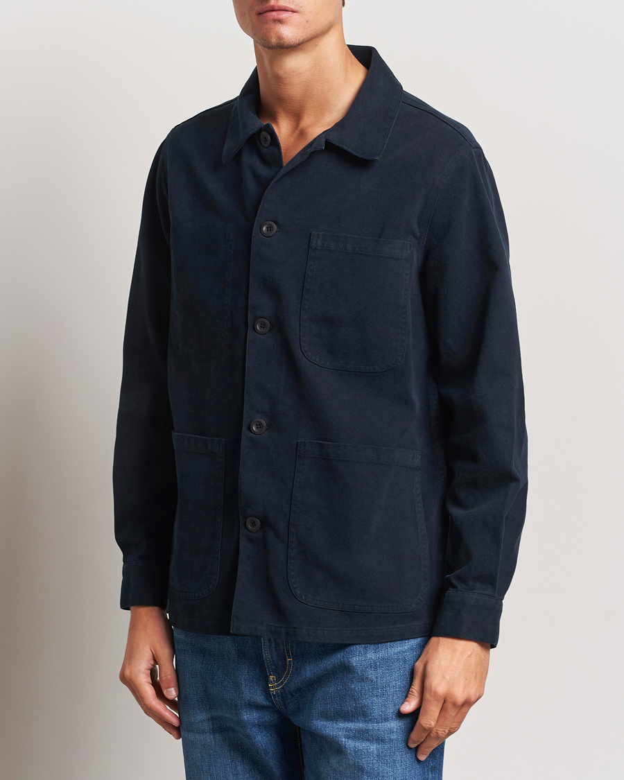 Heren | Jassen | A Day's March | Algot Lyocell Overshirt Navy