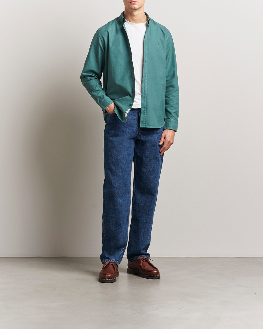 Heren | Overhemden | Carhartt WIP | Bolton Cotton Oxford Shirt Silver Pine