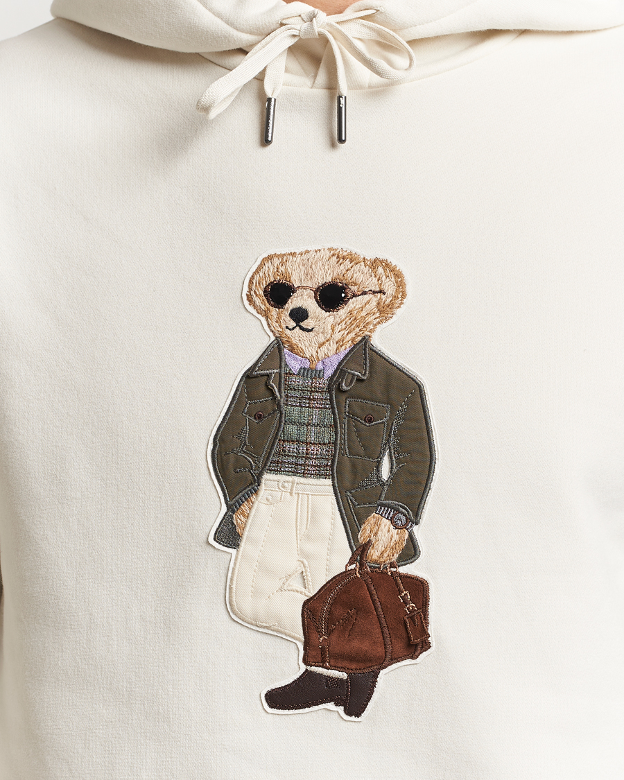 Heren | Truien | Ralph Lauren Purple Label | Luxury Fleece Bear Hoodie Cream