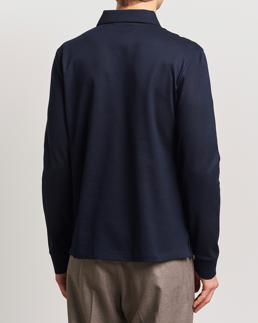 Heren | Truien | Ralph Lauren Purple Label | Mercerized Cotton Long Sleeve Polo Chairman Navy