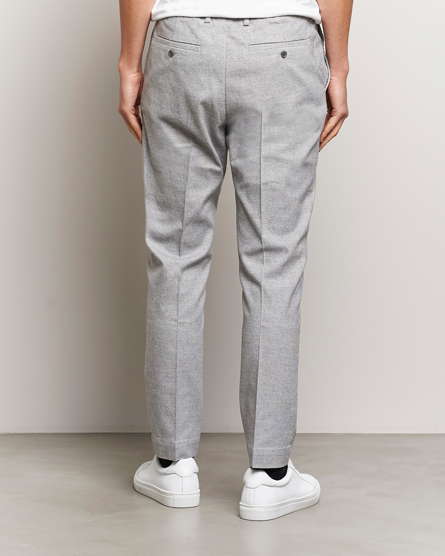Heren | Broeken | NN07 | Billie Brushed Drawstring Trousers Light Grey Melange