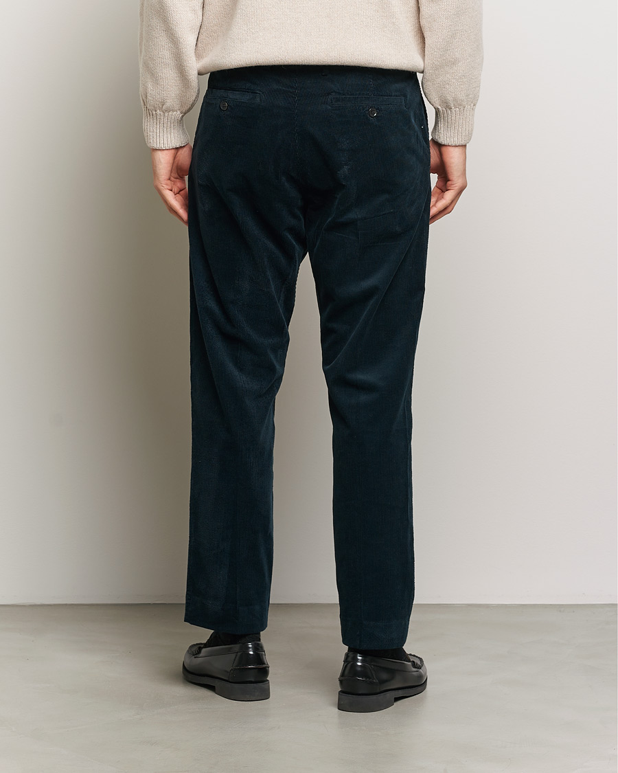 Heren | Broeken | NN07 | Bill Pleated Corduroy Pants Navy Blue