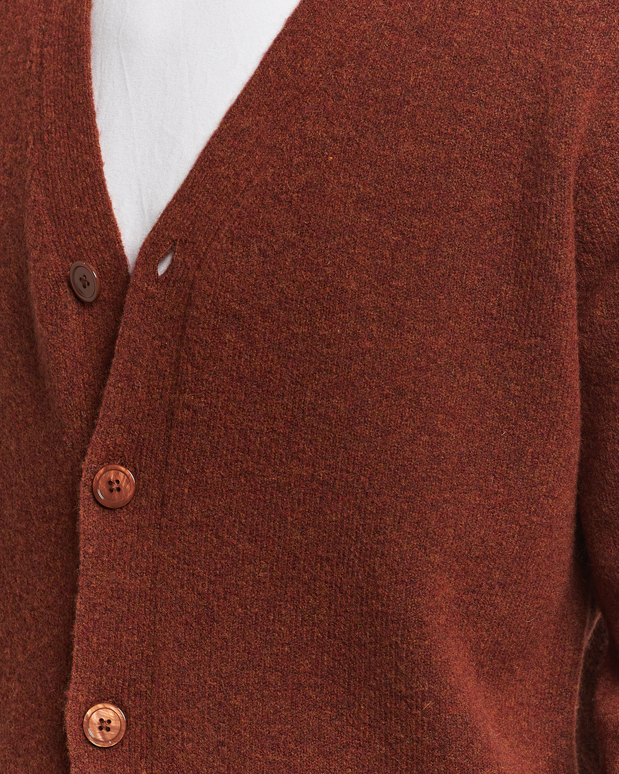 Heren | Truien | NN07 | John Wool Knitted Cardigan Rust Red