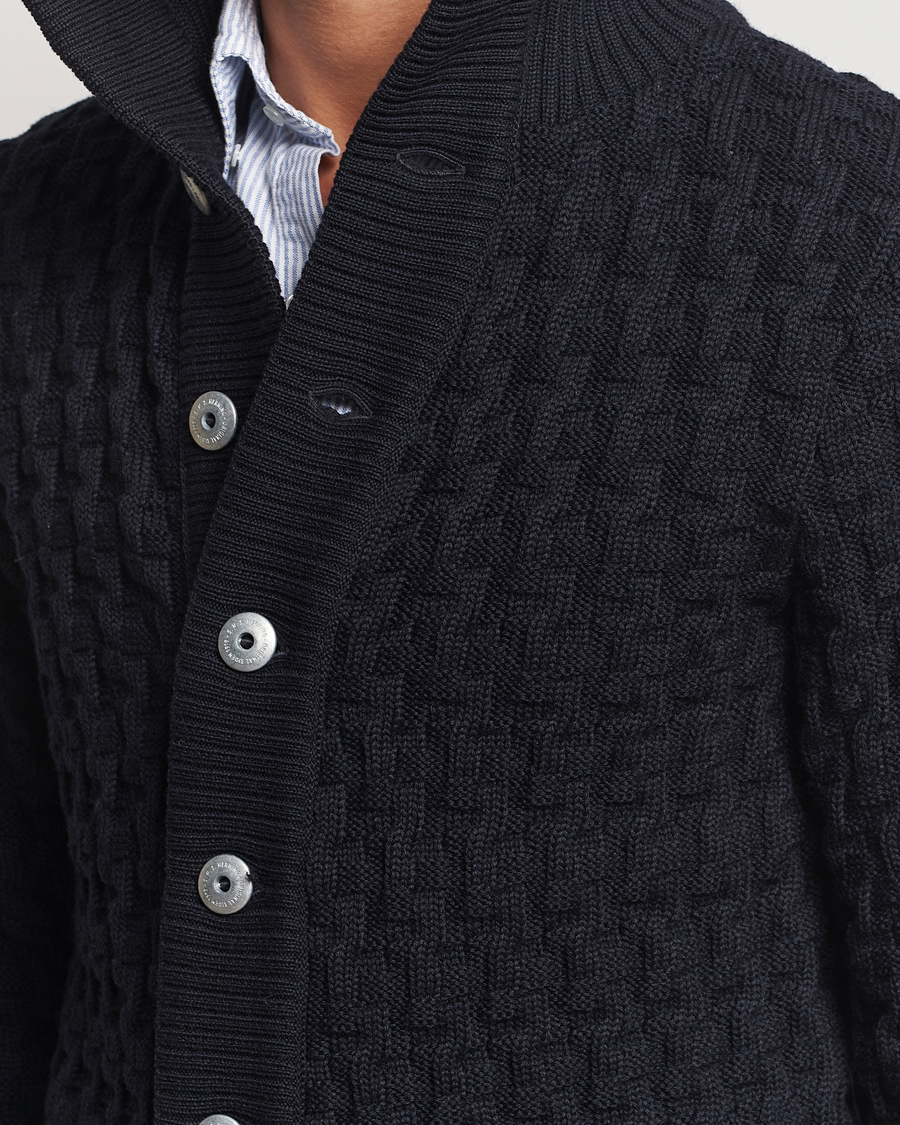 Heren | Truien | S.N.S. Herning | Stark Cable Cardigan Navy Blue