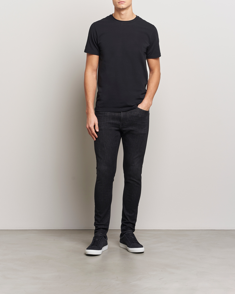Heren | Jeans | Tiger of Sweden | Evolve Stretch Cotton Jeans Washed Black