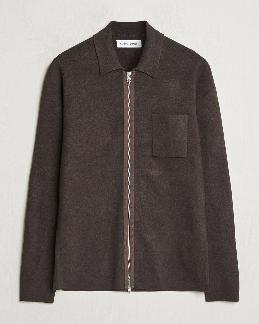 Heren | Truien | Samsøe Samsøe | Guna Full Zip Turkish Coffee