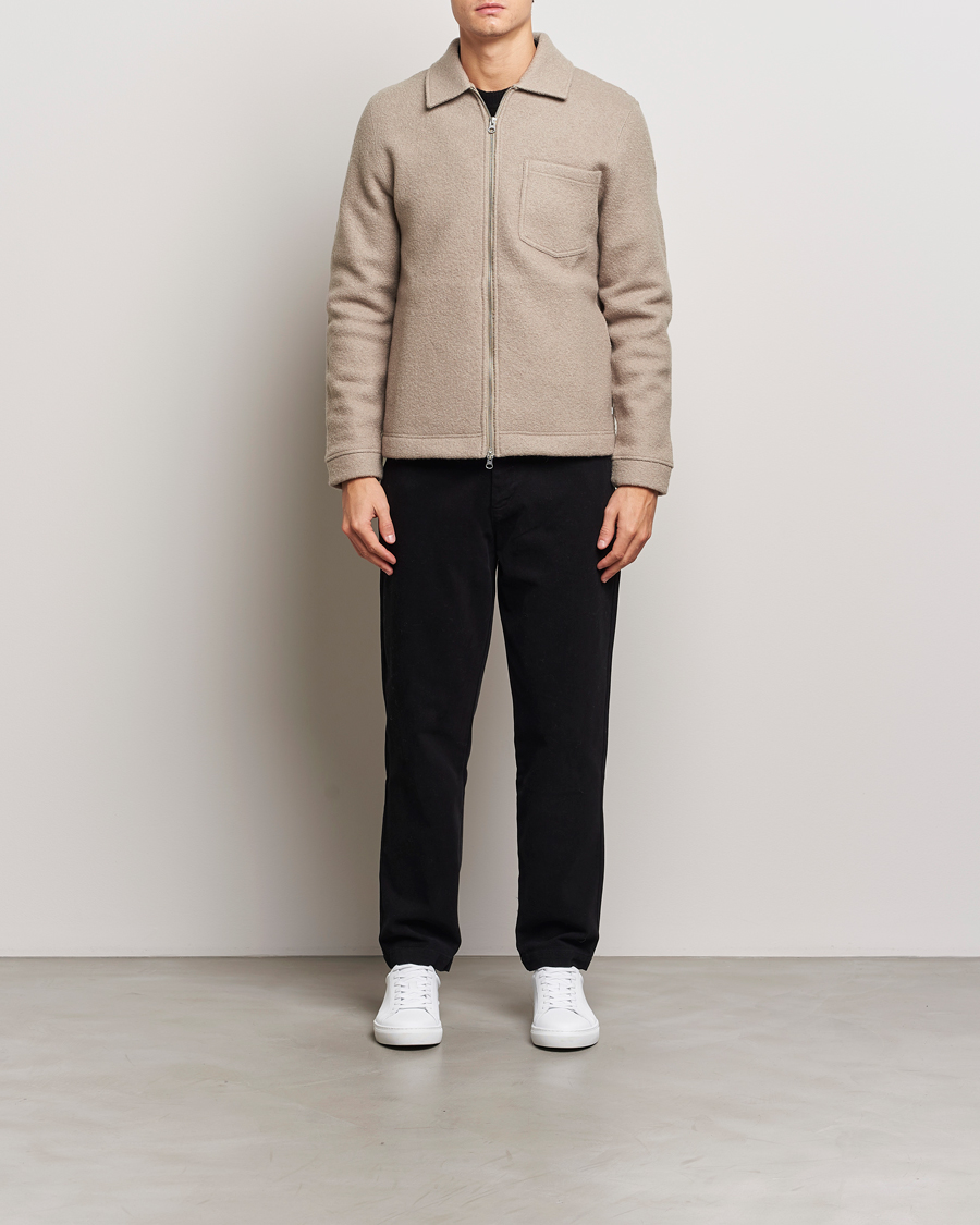 Heren | Truien | Samsøe Samsøe | Hannes Boiled Wool Full Zip Seneca Rock