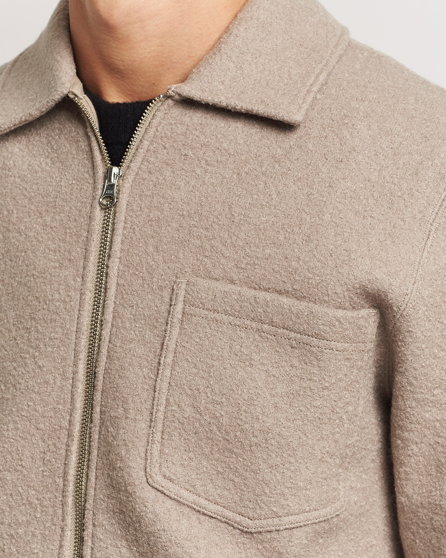Heren | Truien | Samsøe Samsøe | Hannes Boiled Wool Full Zip Seneca Rock
