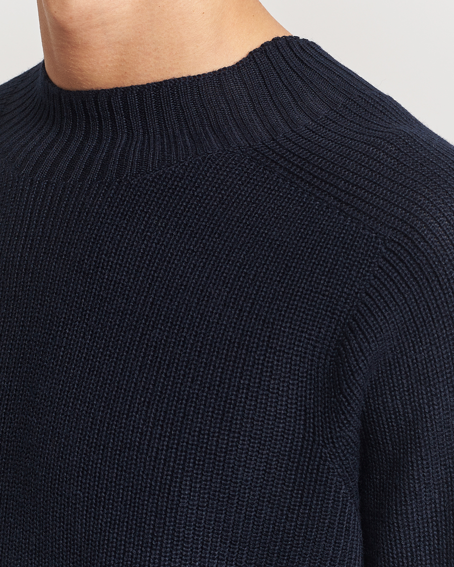 Heren | Truien | Oscar Jacobson | Collins Knitted Wool Turtleneck Navy
